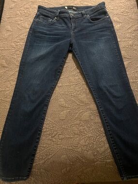 KUT from the Kloth Connie Jeans Size 8 Skinny Ankle with Zipper Distressed Dark